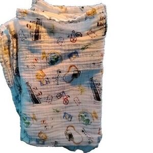 Aden &‎ Anais Cotton Blanket Baby Muslin Travel Camera Ship Plane Unisex Swaddle